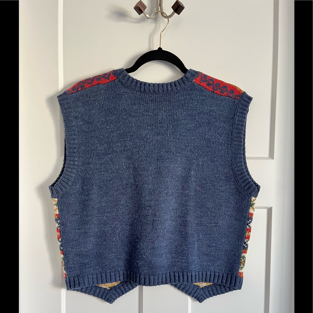 Vintage Multicolored Sweater Vest Size Medium - Picture 4 of 14